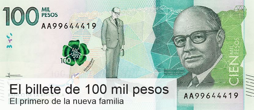 Cinco pasos para reconocer el nuevo billete de 100 mil pesos 